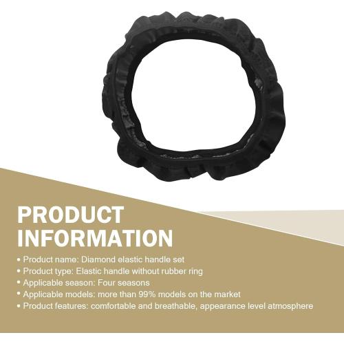 Car Steering Wheel Cover, Microfiber Leather Steering Wheel Cover，Anti-Slip Breathable Steering Wheel Protector，15 inch Universal for SUV, Truck, Van (Black)