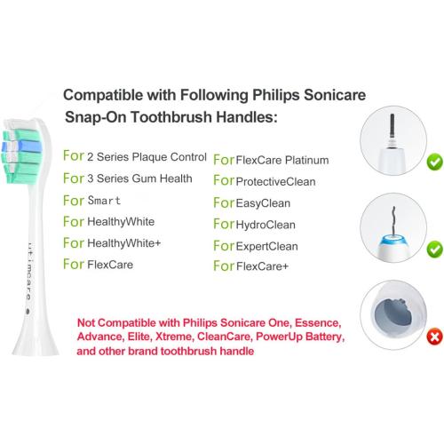 Replacement Toothbrush Heads Compatible with Philips Sonicare Electric Toothbrush, 10 Pack, Refills