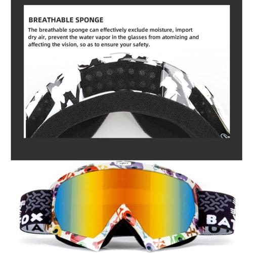 Black and Gold Zsling OTG Ski Snow Goggles, UV Protection Anti Fog Snowboard Goggles for Men Women Youth