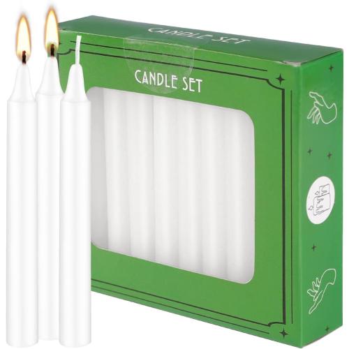 Set of 40 White Candles Mini Unscented Taper Candles for Christmas,Household, Wedding, Rituals, Prayer, Birthdays, Meditation, Altar,Party and Home Décor Candlesticks - 4 Inch Tall