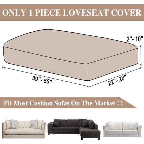 Couch Cushion Covers Seat Cushion Cover Stretch Couch Cover Separate Sectional Sofa Slipcovers Furniture Protector(3 Pieces for Seat or Sofa Backrest, Khaki)