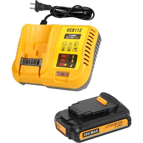 3Ah 20V Replacement for Dewalt 20V Max Battery with DCB112 Charger 12/20V Max Charger