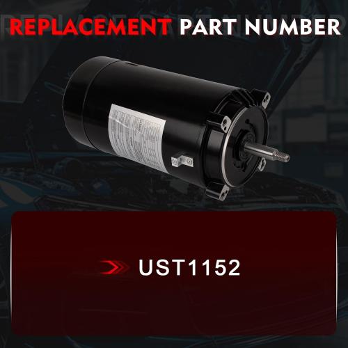 Pool pump motor 1 1/2 HP, 1 PH, 60Hz, 230/115 V, 3450RPM, 56J FRAME, ODP