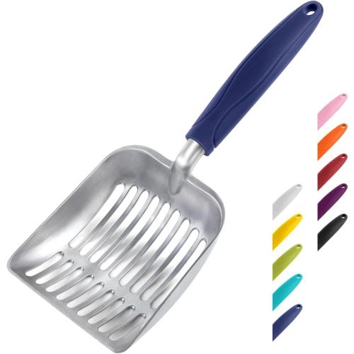 WePet Cat Litter Scoop, Aluminum Alloy Sifter, Kitty Metal Scooper, Deep Shovel, Long Handle, Poop Sifting, Kitten Pooper Lifter, Durable, Heavy Duty, for Litter Box