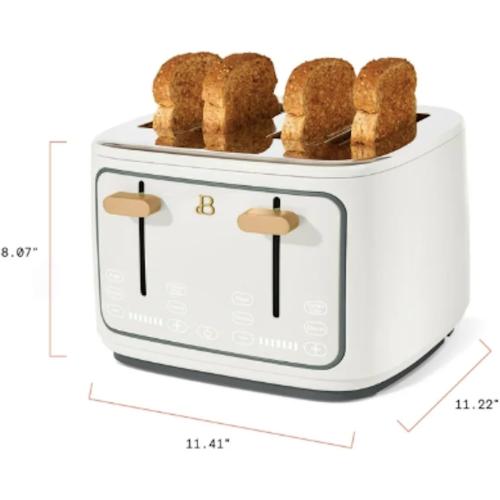 4-Slot Toaster with Touch-Activated Display (White) NEEDS CLEANING
