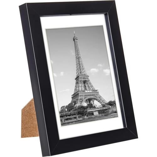 upsimples 4x6 Picture Frame Set of 10, Display Pictures 3.5x5 with Mat or 4x6 Without, Multi Photo Frames Collage for Wall or Tabletop Display, Black