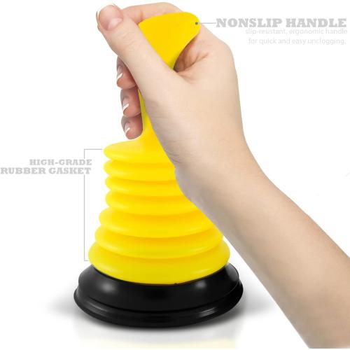 Meadow Lane Small 7 Sink Plunger - Mini Clog Remover for Kitchen & Bathroom Sink Drains - Hand Ergonomic, Space-Saving & Powerful Suction - Universal Fit for Home or Commercial Use, Yellow****