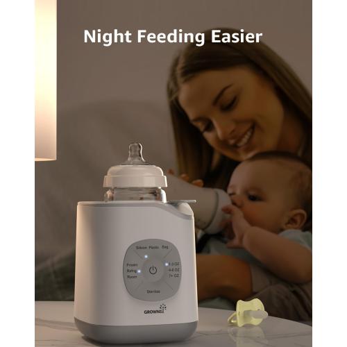 Grownsy Bottle Warmer, Baby Bottle Warmer Fast for Breastmilk & Formula, Accurate Temperature Control, Milk Warmer for All Bottles with Thaw, Sterilizing, Keep Warm, Heat Food
