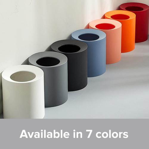 Modern Round Waste Basket - 3.2Gal/12L Open Top Trash Bin - White Garbage Can with Removable Plastic Bin - Keeps Liner Bag Hidden - Bathroom Garbage Can or Trash Can for Kitchen - Minimalist Office