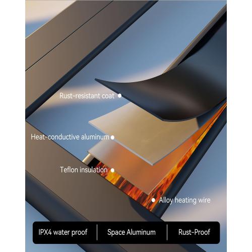 Size 5 Bars Color Black Towel Warmers for Bathroom, Space Aluminum Heated Towel Racks for Bathroom, with Built-in Timer&Temperature Adjustment, Freestanding Towel Heater,Matte Black,5 Bars