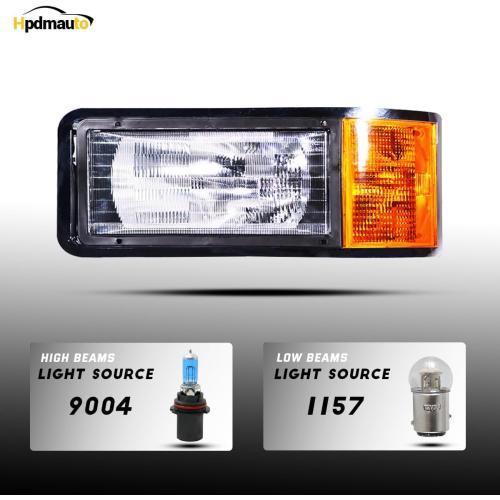 Pair Set headlights for Mack,Replacement Headlamp with turn Signal Bulb Compatible with 1990-2007 Mack CH600 CH612 CH613 CL600 CL700 semi Trucks （DOT and SAE Approved）