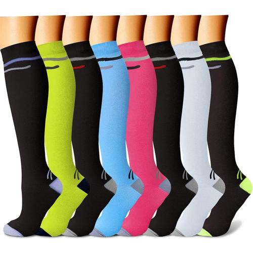 CHARMKING Compression Socks for Women & Men Circulation (8 Pairs) 15-20 mmHg is Best Support for Athletic Running,Cycling