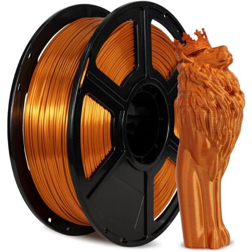 FLASHFORGE 3D Printer Filament, Silk Filament 1.75mm, 1KG Spool (2.2lbs), Dimensional Accuracy  /- 0.02mm for FDM 3D Printers, Silk Texture & Ultra-High Glossiness (Copper)