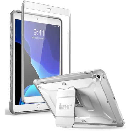Size Ipad9 Color Clear SUPCASE for iPad 9th Generation Case with Screen Protector (Unicorn Beetle Pro), [Built-in Stand] Heavy Duty Rugged Protective Case for iPad 10.2 9th / 8th / 7th Generation (2021/2020/2019), White
