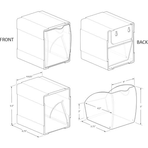 Azar Displays 300360-4PK Stackable Tilt Bin Counter Organizers, White (4-Pack)