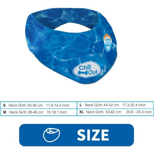 ALL FOR PAWS Dog Cooling Bandana, Cooling Bandanas for Large Dogs, Dog Cooling Neck Wrap, Cooling Scarf for Dogs, Blue Ice Dog Neck Cooler for Summer