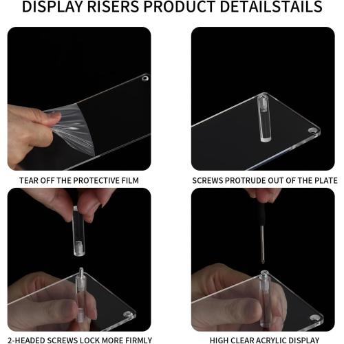 WEERSHUN 3 Tier Acrylic Display Stand Risers, Clear Tabletop Display Shelf for Perfume, Figures & Collectibles, Thick Acrylic Organizer for Cupcake, Cosmetics & Home Decoration