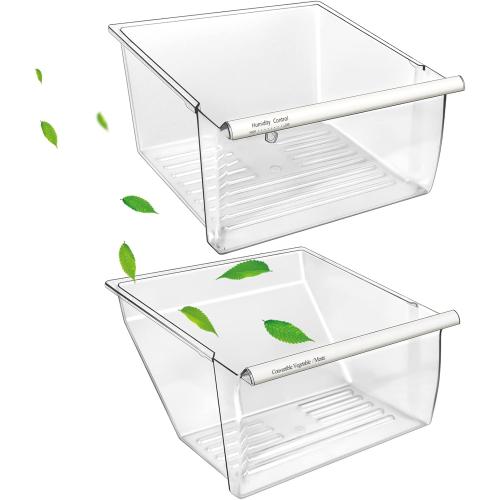 2 Pack Upgraded 2188656 Fridge Crisper Drawer Humidity Control Drawer UPPER & 2188664 Crisper Bin LOWER for Whirlpool Fridge Crisper Drawer,Kenmore Whirlpool Refrigerator Drawer Replacement Parts