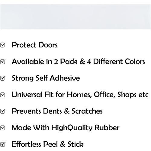 Rubber Bond Kick Plates (2 Pack) 6 x 33 - Effortless Peel & Stick - Prevents Dents & Scratches - Self-Adhesive & Universal Fit (White)