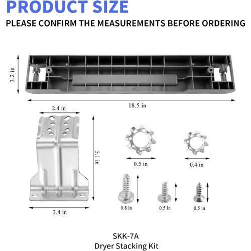 SKK-7A SKK8K Stacking Kit Compatible with Samsung 27-Inch Front-Load Washers and Dryers Replaces SK-5A SK-5AXAA SKK-8K