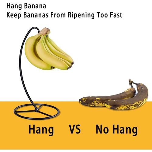 Banana Holder Stand, Banana Hanger Stand Black, Metal Bananas Tree Hanger to Keep Bananas Fresh for 15LB