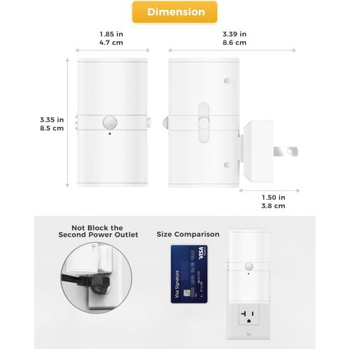 L LOHAS LED Motion Sensor Night Light Plug in, [2 Pack] Motion Activated Night Light, 0-100LM Dimmable, Soft White 3000K, Motion Sensor Light Indoor for Bathroom Hallway Bedroom Stairway Kids Elderly