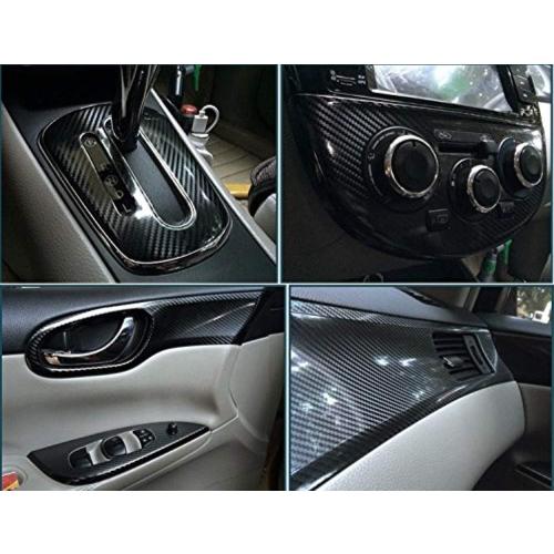 DIYAH 5D High Gloss Black Carbon Fiber Vinyl 120 x 60 / 10 FT x 5 FT Bubble Free Air Release Car Wrap Film Automotive DIY Decals with Hand Tools