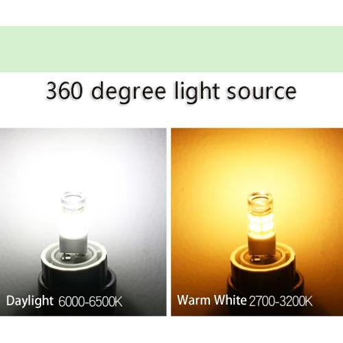 G8 LED Light Bulb, G8 GY8.6 Bi-pin Base, 3W 120V 20W 35W Halogen Replacement Bulb for Under Counter Kitchen Lighting, Under-Cabinet Light, Puck Light Daylight White 6000K（5-Pack）