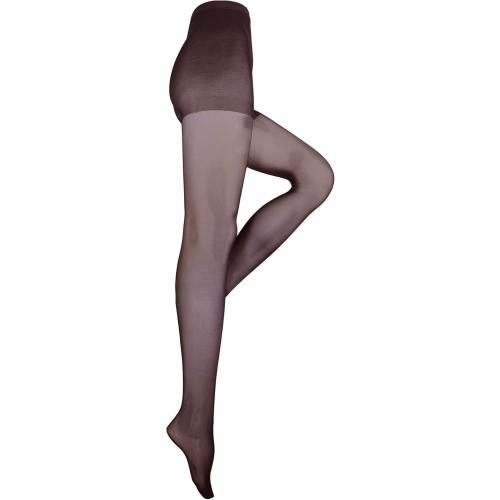 Truform Queen Size Sheer Compression Pantyhose, 8-15 mmHg, Women's Shaping Tights, 20 Denier, Black, Queen