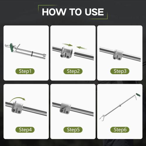 60  Snake Tongs Collapsible Grabber, Professional Reptile Snake Catcher Wide Jaw Handling Tool, Stainless Steel Snake Hook