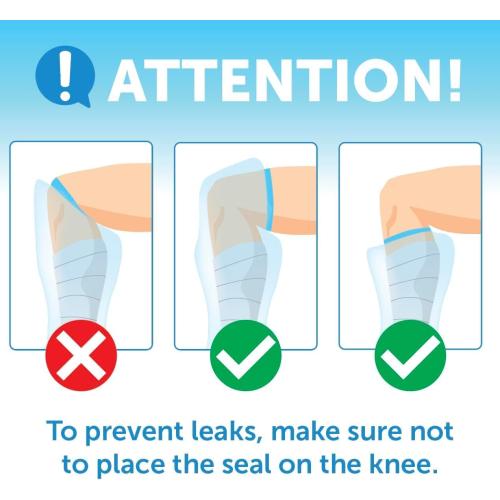 100% Waterproof Cast Covers for Shower Leg - 2pk - Tight Seal - Reusable Adult Half Leg Cast Protectors - Knee, Ankle, Foot - After Surgery Bandage and Dressing Cast Bag for Wounds and Burns