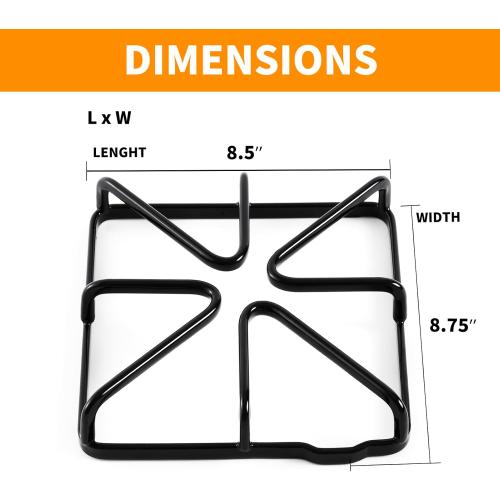 4 Pack Grey Upgraded Grates Replacement Parts for Stove Burner Grate
