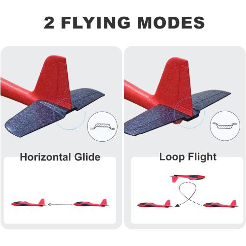 HAWK'S WORK 86cm EPP Foam Glider, Super Large Hand Throw Airplane Toy for Kids Outdoor Play & STEM Learning, Ideal Blank Airframe for DIY RC Conversion (XL, 2 Pack)