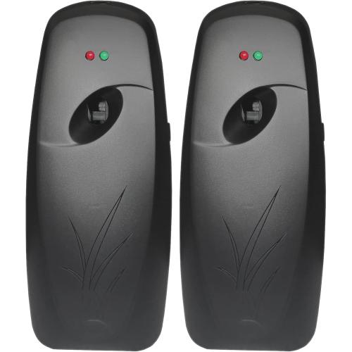 Automatic Air Freshener Spray Dispenser (2-Pack) ，Free Standing or Wall Mounted Automatic Aerosol Spray Dispenser Adjustable Aromatherapy Machines for Bedrooms, Bathrooms,Offices, Hotels (Black)