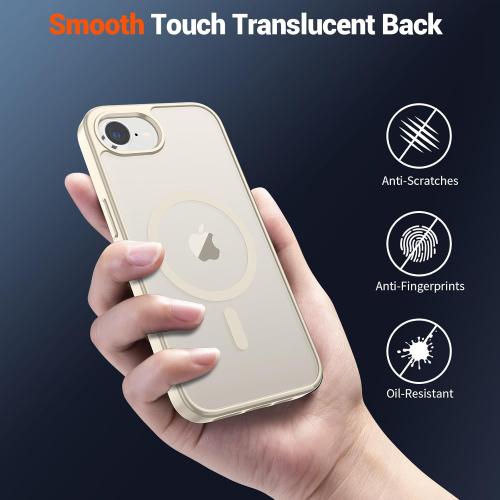 SUPFINE Magnetic for iPhone 17e Case/iPhone 16e Case (Compatible with MagSafe)(Military Grade Drop Protection) Slim Translucent Matte Shockproof with Anti-Fingerprint Phone Case,Antique White