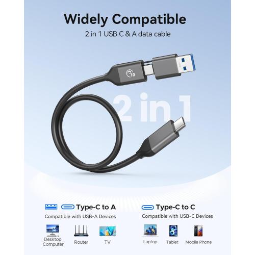 ORICO Portable SSD 256 GB with 2 in 1 USB C Cable, External Solid State Drives, Up to 460MB/s, Status Indicator, Reliable Storage for USB-C Smartphone, Tablet, PC - B5PLUS