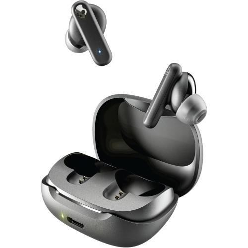Skullcandy Smokin’ Buds Wireless Earbuds, Bluetooth Headphones, Noise Isolating Fit, Up to 20 Hours Battery, IPX4 Sweat and Water Resistant, Microphone for iPhone Android - True Black