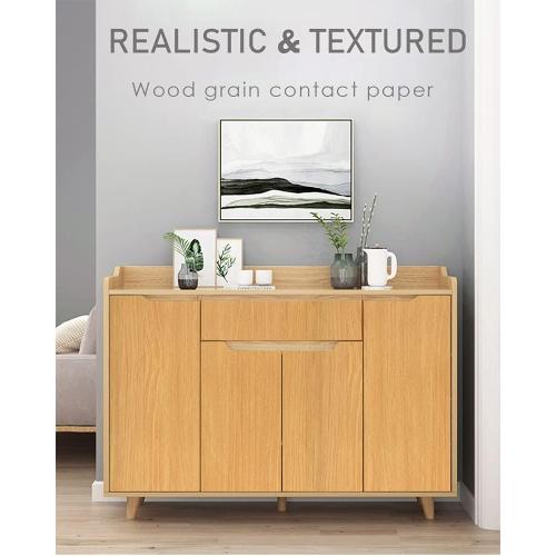 Sevalo Wood Contact Paper Wood Peel and Stick Wallpaper Light Wooden Grain Contact Paper for Cabinets and Drawers Self Adhesive Removable Wallpaper 17.7inW 118inL Oak Natural Easy to Install & Clean