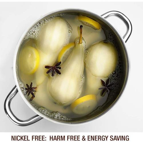 HOMICHEF Small Stock Pot 4 Quart Nickel Free Stainless Steel - Small 4Qt Stockpot With Glass Lid - Soup Pot Cooking Pot 4 Quart