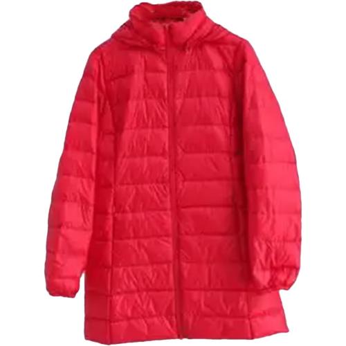 XL Women Hooded Down Coat Light Thin White Duck Down Jacket Parkas Ladies Long Warm Puffer Outwears