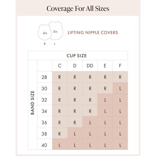 Bare Babe Nipple Covers with Lift - Reusable Sticky Bra Push Up - Waterproof Nipple Pasties Strapless Bras for Women 4 Shades