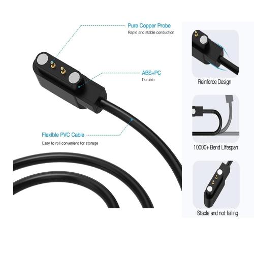 Acediar [2-Pack] 3.3FT Smart Watch Charger Magnetic USB Charging Cable for Letsfit Willful YAMAY SW023 ID205L SW021 ID205U ID205S SW025 Uwatch 3S
