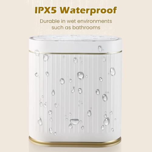 Bathroom Trash Can with Lid Automatic 2 Gallon Motion Sensor Garbage Bin, 7.5 Liter Smart Trash Bin Bathroom Decor, Plastic Garbage Can, Narrow Trash Can for Bedroom, Office, Living Room