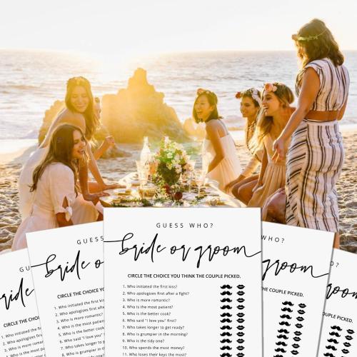 GardenCity Guess Who Bride or Groom?, Bridal Shower Games for 50 Guests, Minimalist