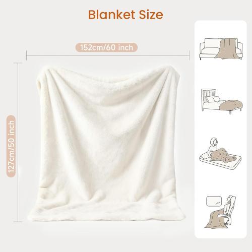 Heated Throw Blanket Electric Blanket with Built-in Button Controller 50x60 One-Touch Ultra Cozy Soft Warm Heating Electric Blanket with 4 Heat Levels & 4 Hours Auto-Off Overheat Protection