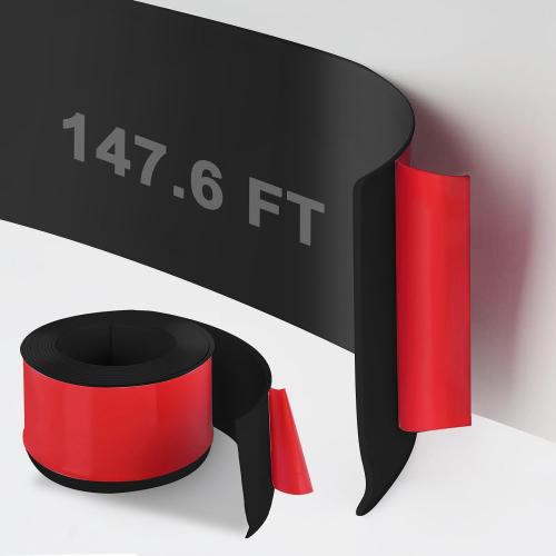 DGSL Flexible Baseboard Trim 4x147.6ft,Self Adhesive Vinyl Wall Base Black | Rubber Toe Design, Easy to Cut, Protects Walls, Creates a Clean Finish for Kitchens, Bathrooms, Bedrooms, Hallways & Offices