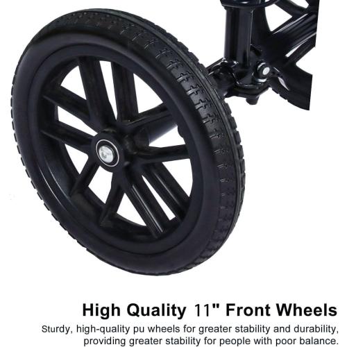 All Terrain Steerable Knee Scooter Crutch Alternative Deluxe Medical Scooter Double Handbrake,for Adults Injured Ankle & Foot Recovery Scooter in Black