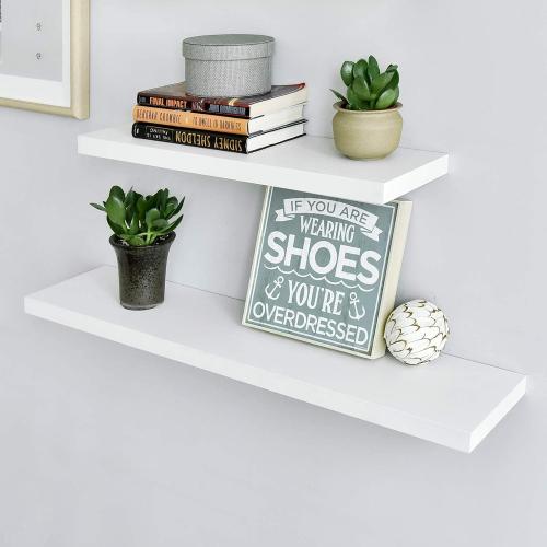 WELLAND Simons Floating Wall Shelf Ledge Shelves, 18-Inch, White