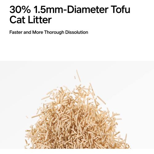 pidan Tofu Cat Litter Clumping & Bentonite ,Ultra Absorbent and Fast Drying, 100% Natural Ingredients Litter,Solubility in Water,Really Dust-Free,Less Scattering (5.3lb×2bags)
