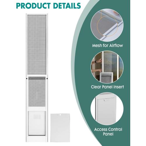 Dog Door for Sliding Door - Large Dog Door for Sliding Glass Door - Patio Sliding Door Dog Door Insert - Easy Installation, Security Lock, Weather Proof Panel